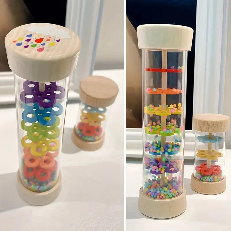 Wooden Rain Stick,Wooden Rain Sound Tube Instrument Rain Maker Musical Instrument Music Shaker Toy Hearing Enlightenment Toys Quake