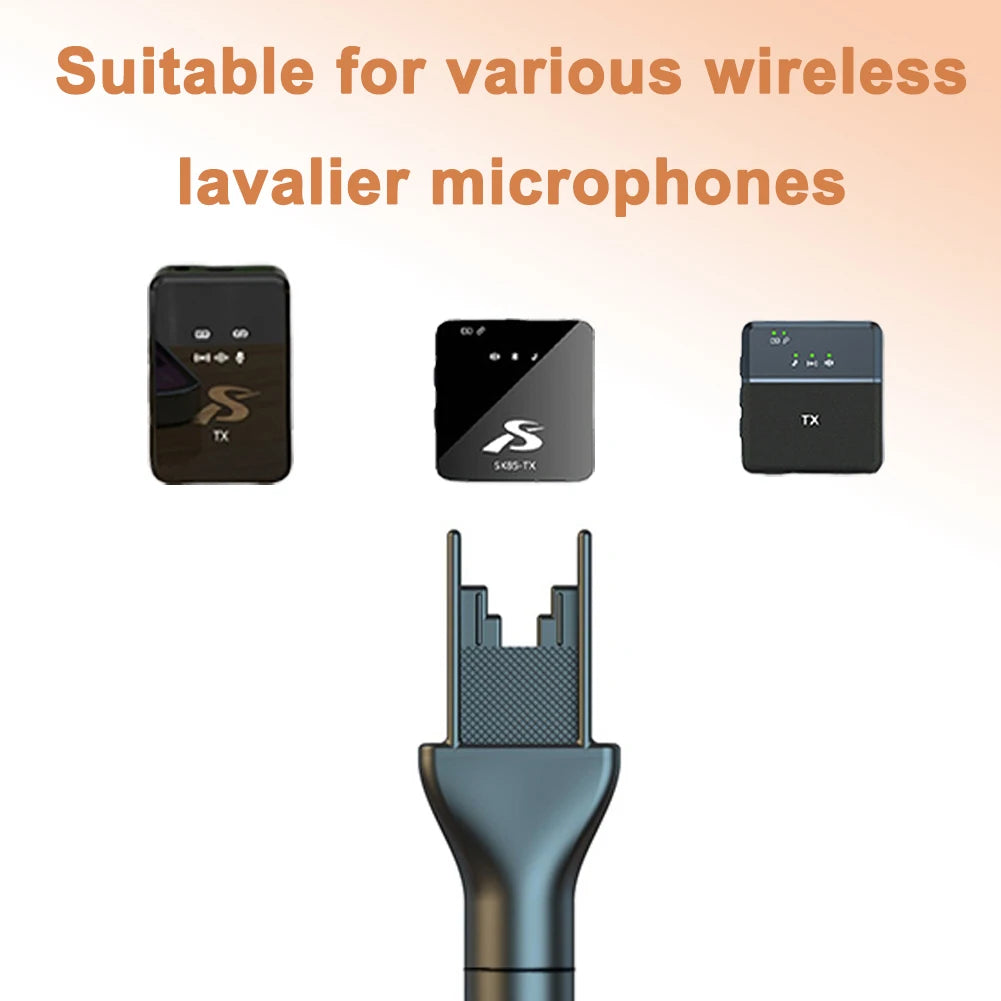 New Metal Handheld Wireless Interview Microphone Adapter with Mic Flag and Windshield Foam for Wireless Lavalier Microphone Quake