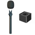 New Metal Handheld Wireless Interview Microphone Adapter with Mic Flag and Windshield Foam for Wireless Lavalier Microphone Quake without cube box