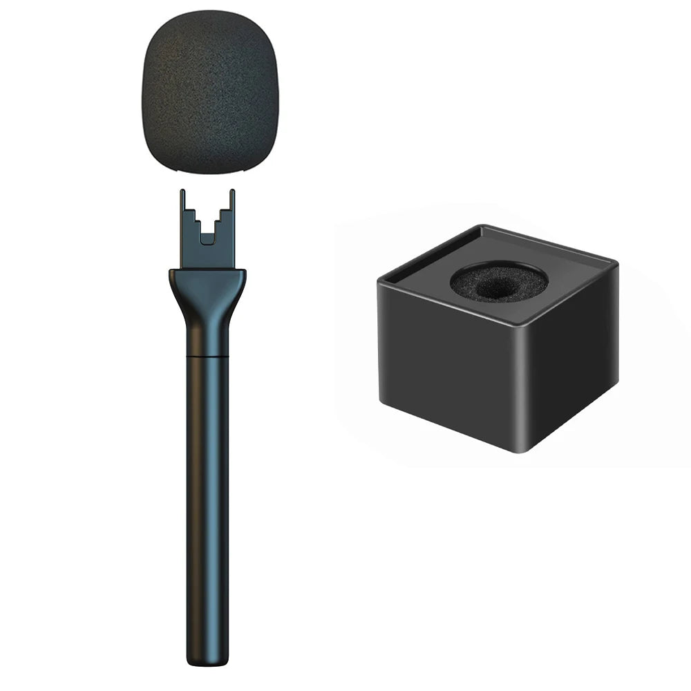 New Metal Handheld Wireless Interview Microphone Adapter with Mic Flag and Windshield Foam for Wireless Lavalier Microphone Quake without cube box