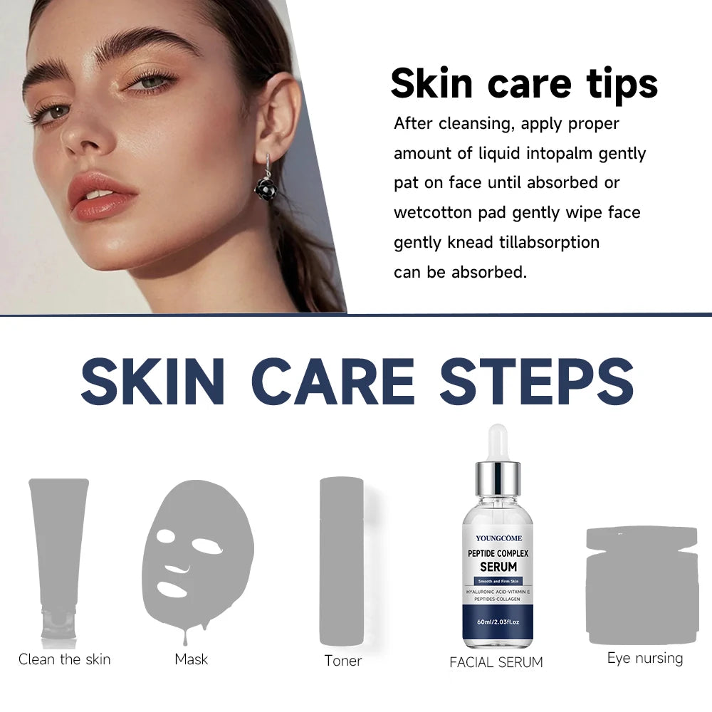 PEPTIDE COMPLEX SERUM for Face for Brightening Skin,Dark Spot Corrector Sensitive Skin Cell Regenerating Lifting Skincare40/60ml Quake