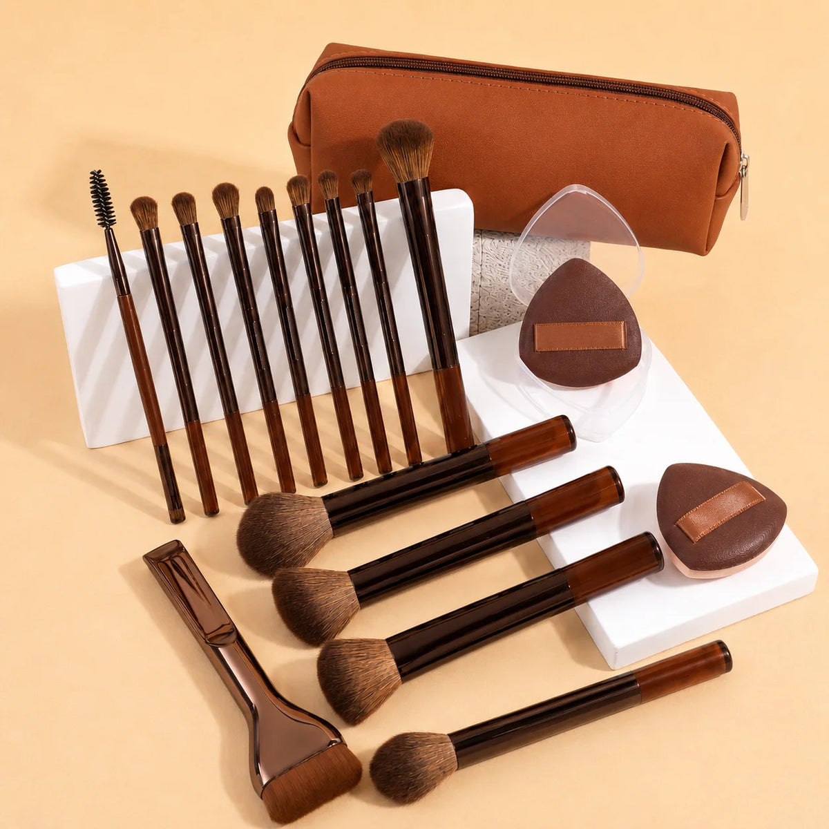 13/14/15/18/23Pcs Professional Makeup Brush Set, Soft Cosmetic Brushes for Foundation, Blush, Powder, Eyeshadow & Mascara, Daily Quake