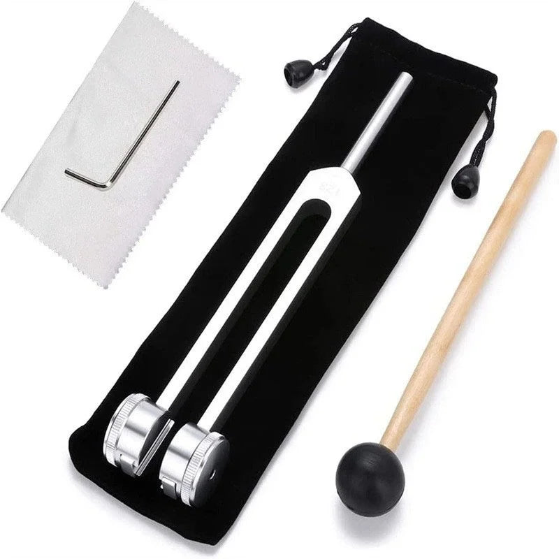 Tuning Fork Set 128Hz 528HZ Sound Fork Set Weighted Bio-Acoustic Tuning Fork for Healing Chakra,Sound Therapy,Reliever Stress Quake 128HZ sliver
