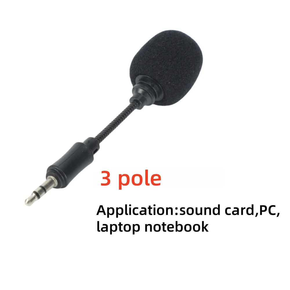 Mini 3.5mm Jack Flexible Capacitance Microphone 2/3/4 Pole Portable for Loudspeaker Sound Card PC Computer Laptop Mobile Phone Quake PURPLE