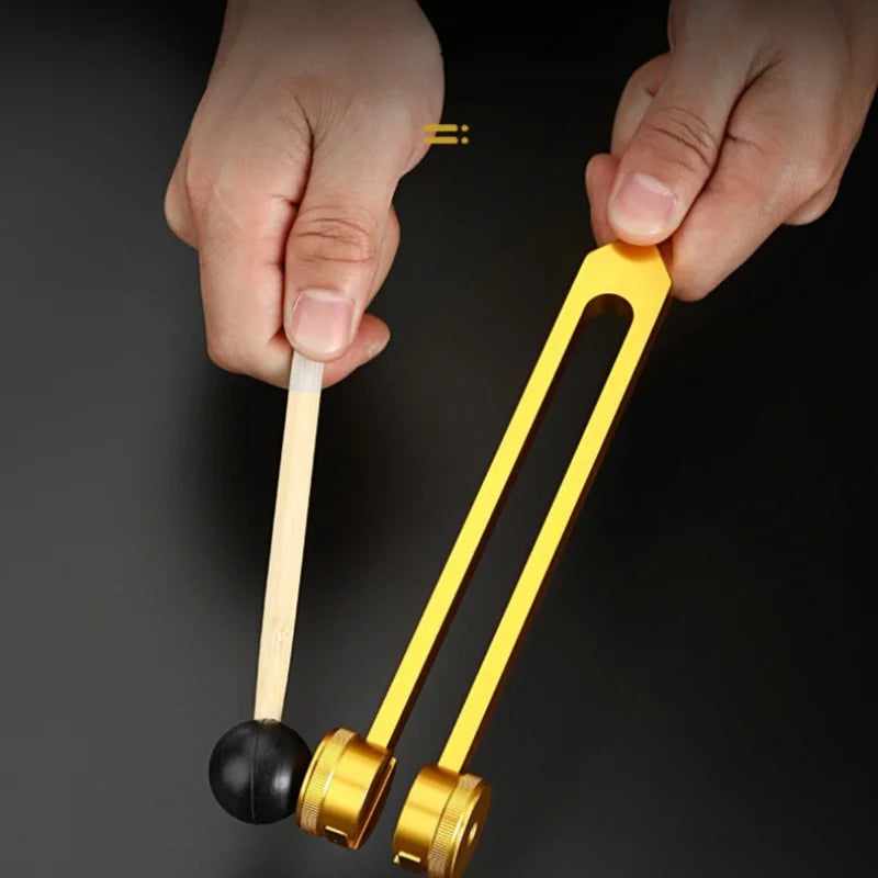 Tuning Fork Set 128Hz 528HZ Sound Fork Set Weighted Bio-Acoustic Tuning Fork for Healing Chakra,Sound Therapy,Reliever Stress Quake