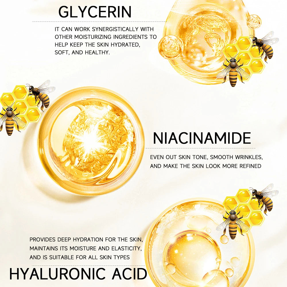 Bee Venom Anti Wrinkle Essence Polypeptide Hyaluronic Acid Serum Repairs Dullness Moisturize Nourishes Firms Face Skin 40ml/60ml Quake