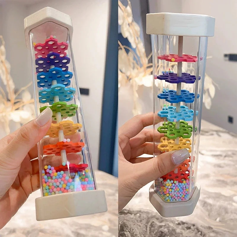 Wooden Rain Stick,Wooden Rain Sound Tube Instrument Rain Maker Musical Instrument Music Shaker Toy Hearing Enlightenment Toys Quake