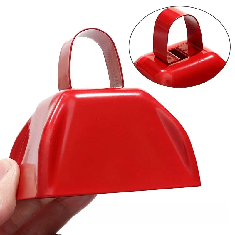 3-Inch Metal Cowbells with Handle, Hand Percussion Cowbell Noise Makers for Sporting Events, Football Games, Celebration Quake