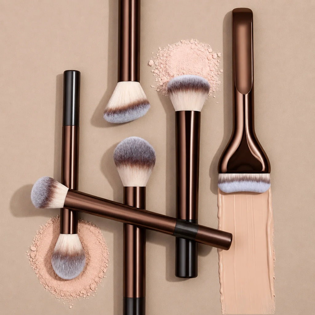 15Pcs Professional Makeup Brushes Set Soft Synthetic Hair Foundation Powder Blush Contour Eyeshadow Eyebrow Brush with PU Storag Quake
