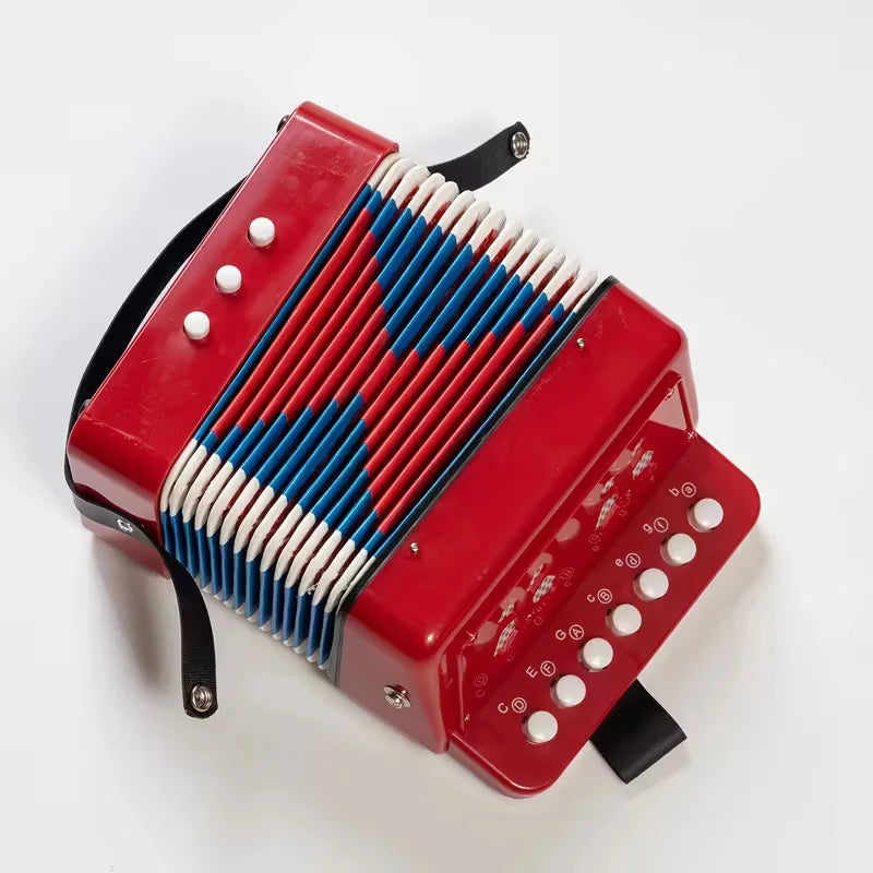 Mini Accordion,10-Key Control Button Accordion,Portable &Lightweight Accordion Instruments for Children Adults Beginners Quake