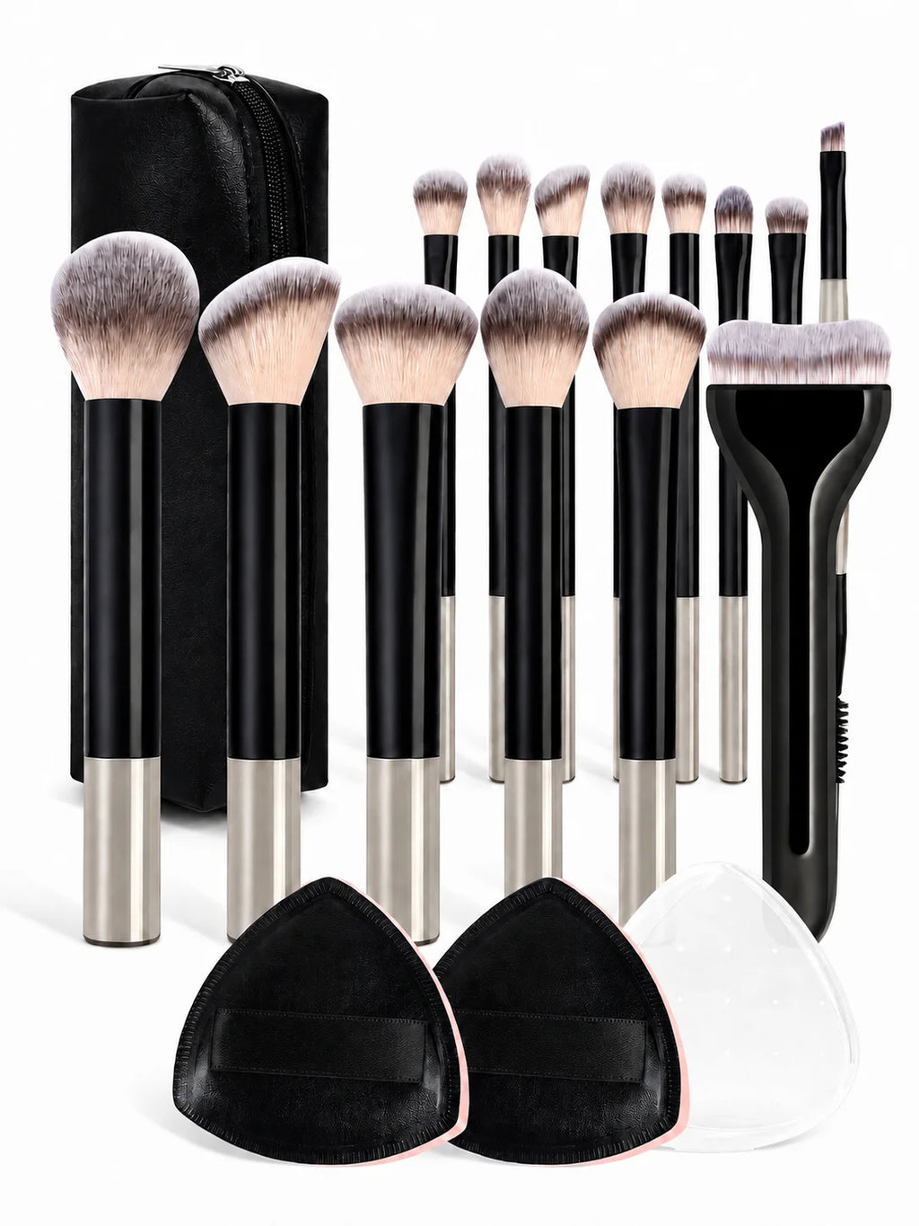 13/18/23Pcs Professional Makeup Brush Set, Soft Foundation, Blush, Powder, Eyeshadow & Mascara Brushes, Multi-Functional Cosmeti Quake 18 Pcs