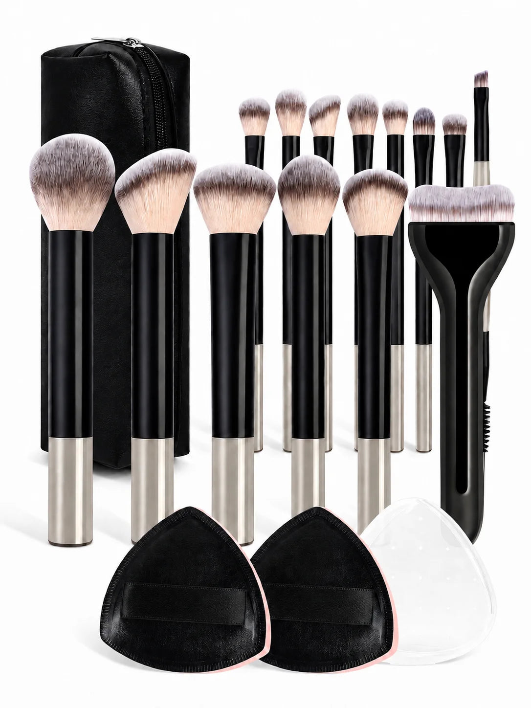 13/18/23Pcs Professional Makeup Brush Set, Soft Foundation, Blush, Powder, Eyeshadow & Mascara Brushes, Multi-Functional Cosmeti Quake 18 Pcs