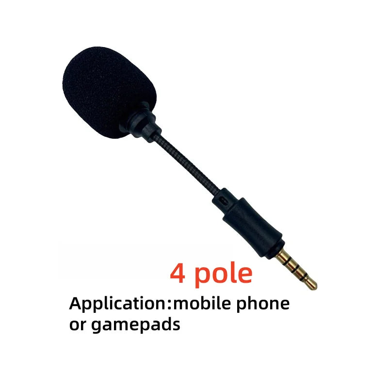 Mini 3.5mm Jack Flexible Capacitance Microphone 2/3/4 Pole Portable for Loudspeaker Sound Card PC Computer Laptop Mobile Phone Quake GRAY