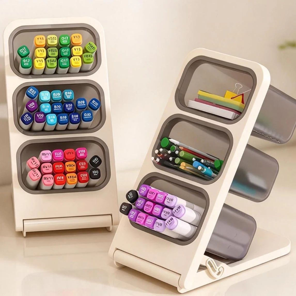 Three-layer Detachable Pen Holder Slanted Desktop Storage Box Student Office Stationery Organizer Large Capacity Storage Rack Quake