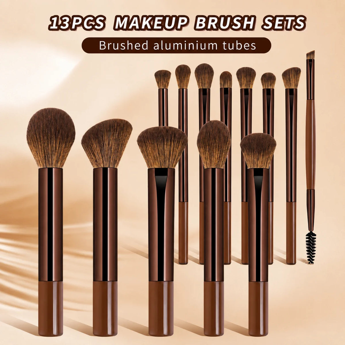 13/14/15/18/23Pcs Professional Makeup Brush Set, Soft Cosmetic Brushes for Foundation, Blush, Powder, Eyeshadow & Mascara, Daily Quake 13 Pcs