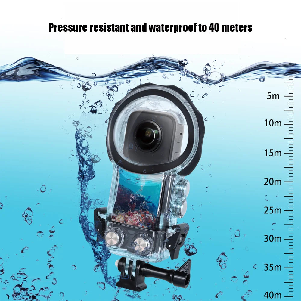 Dive Case For Insta360 X3 Invisible Waterproof Case,360° Panorama Action Camera Accessory,Dive Case with 40m Waterproof Depth Quake