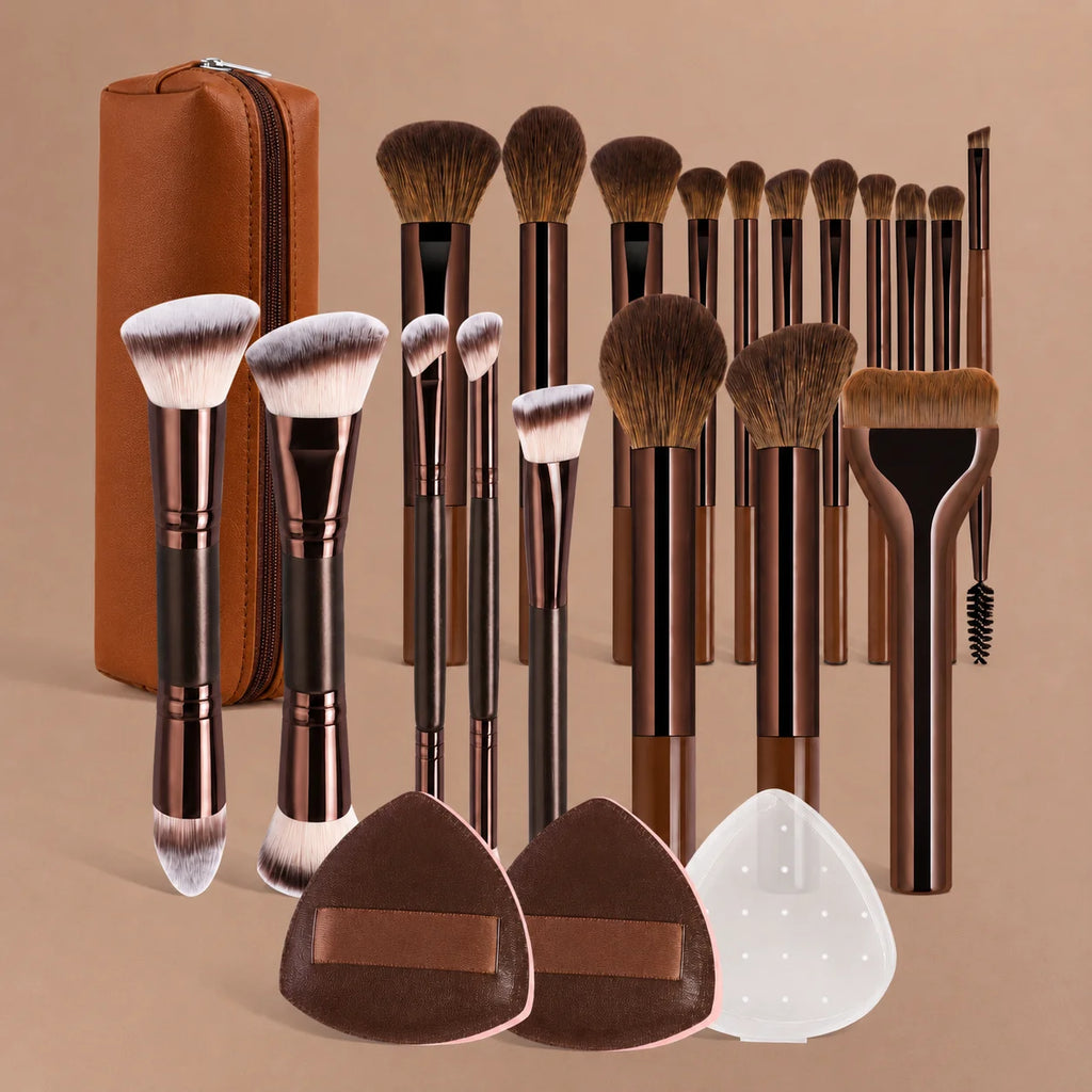 13/14/15/18/23Pcs Professional Makeup Brush Set, Soft Cosmetic Brushes for Foundation, Blush, Powder, Eyeshadow & Mascara, Daily Quake 23 Pcs