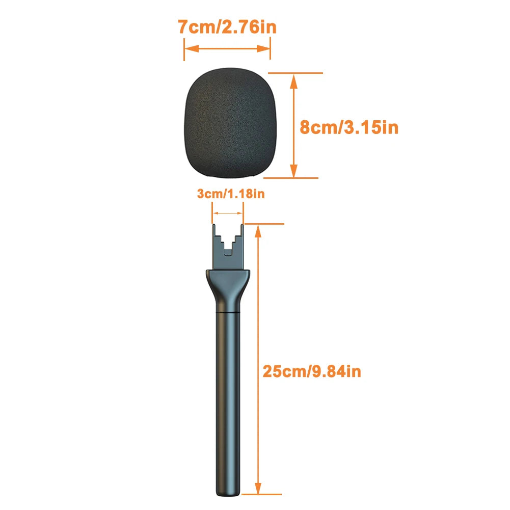 New Metal Handheld Wireless Interview Microphone Adapter with Mic Flag and Windshield Foam for Wireless Lavalier Microphone Quake