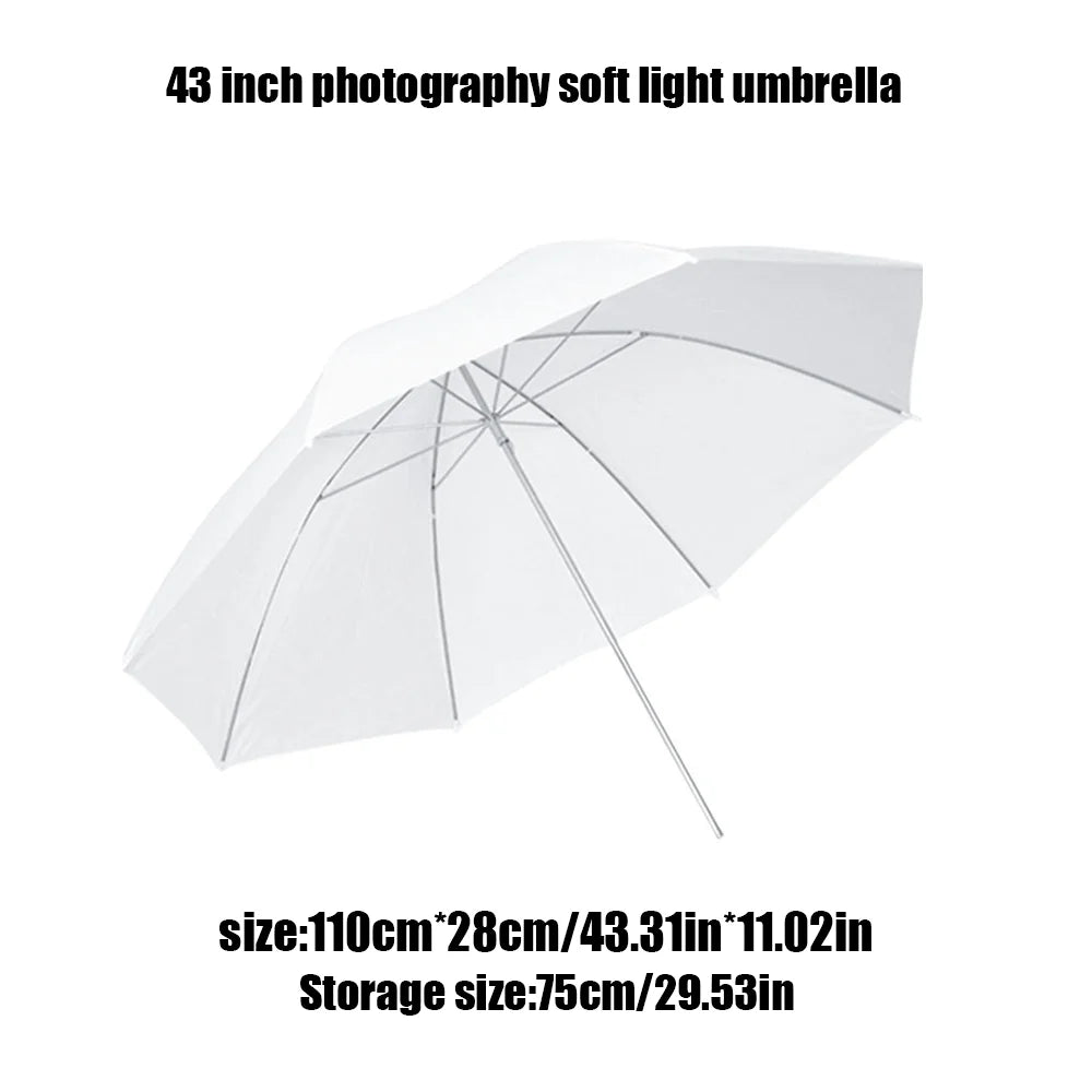 White Translucent Softbox Umbrella 33''/43'' for Photo and Video Studio Shooting Photography Light Photo Studio Flash Quake 43 inches