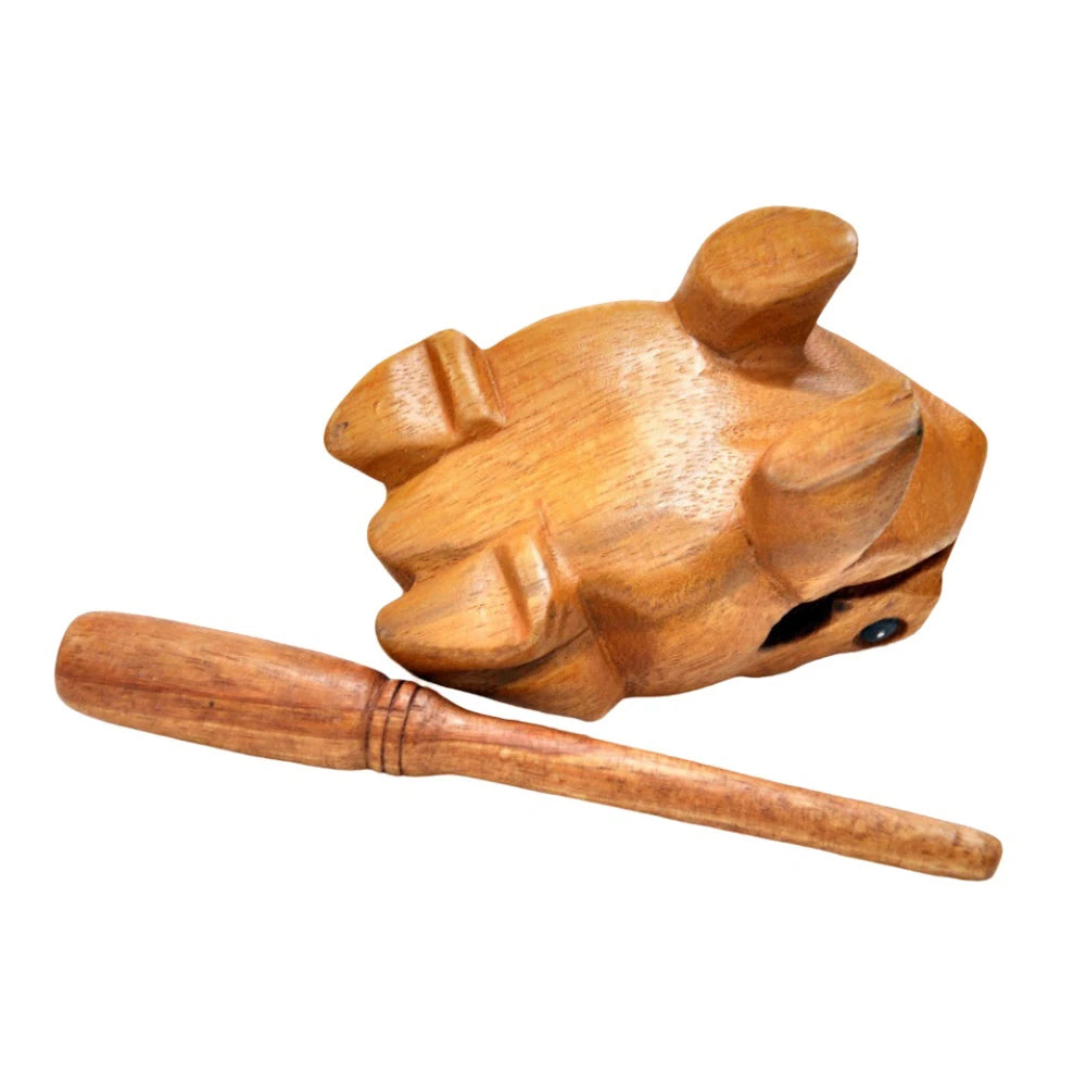 1pc Wooden Frog Guiro Rasp,Handcrafted Wooden Frog Musical Instrument,African Wooden Frog Rasp Musical Instrument for Adults Quake