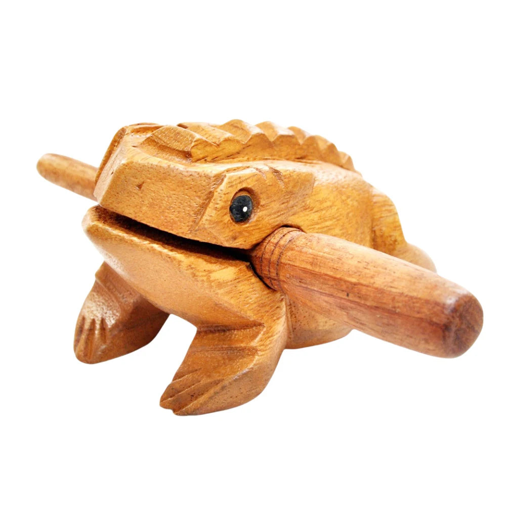 1pc Wooden Frog Guiro Rasp,Handcrafted Wooden Frog Musical Instrument,African Wooden Frog Rasp Musical Instrument for Adults Quake