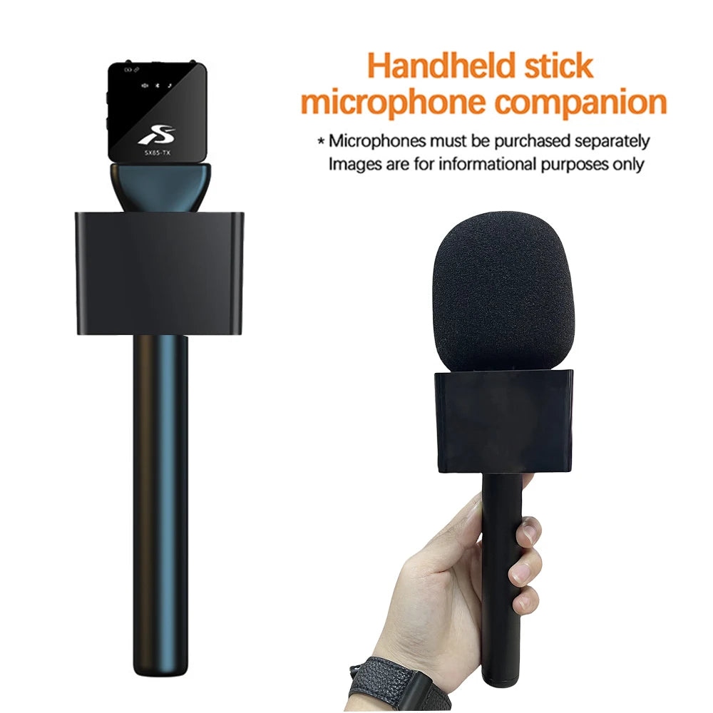 New Metal Handheld Wireless Interview Microphone Adapter with Mic Flag and Windshield Foam for Wireless Lavalier Microphone Quake