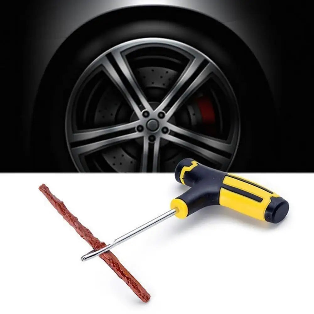 8Pcs Car Tire Glue Repair Strips Vehicle Tubeless Tire Plug Tyre Puncture Repair Kit Needle Patch Tool Insert/Thread Drill Quake