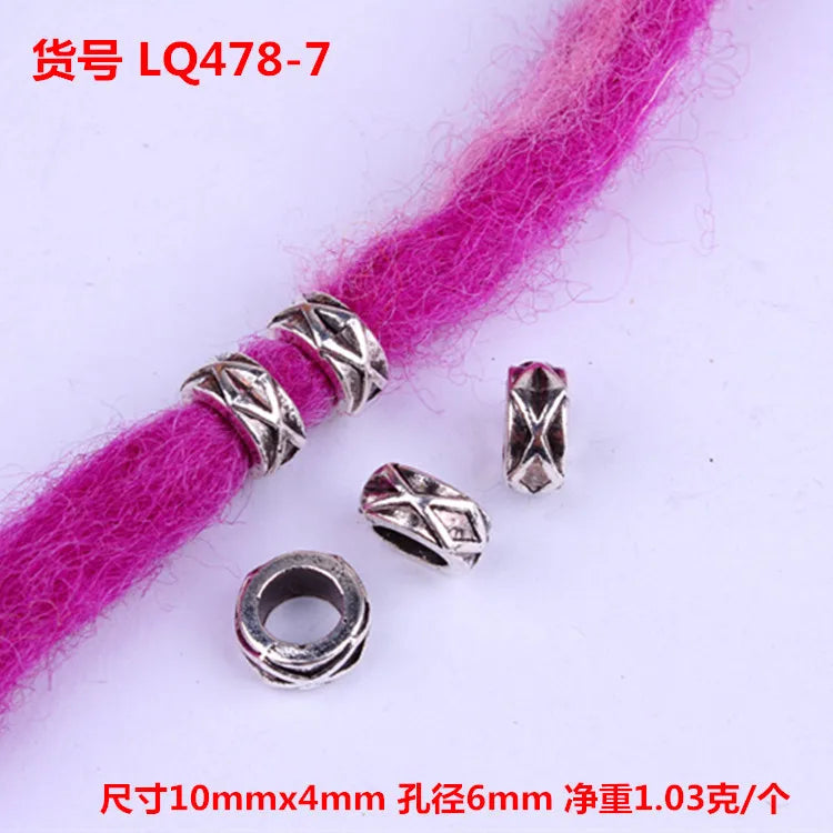 5pcs Dreadlocks Beads Hair Braider Cuffs Rings Hair Pendants Hair Headband Braiders Styling Tool Accessories Quake LQ478-7
