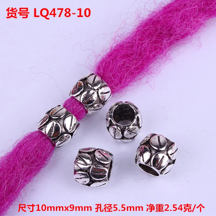 5pcs Dreadlocks Beads Hair Braider Cuffs Rings Hair Pendants Hair Headband Braiders Styling Tool Accessories Quake LQ478-10