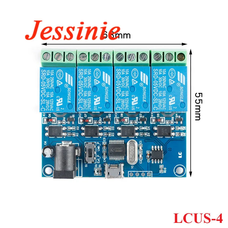 1 2 4 8 Channel LCUS USB Relay Module Intelligent Control Switch For Smart Home Controller LCUS-1 LCUS-2 LCUS-4 LCUS-8 Quake LCUS-4