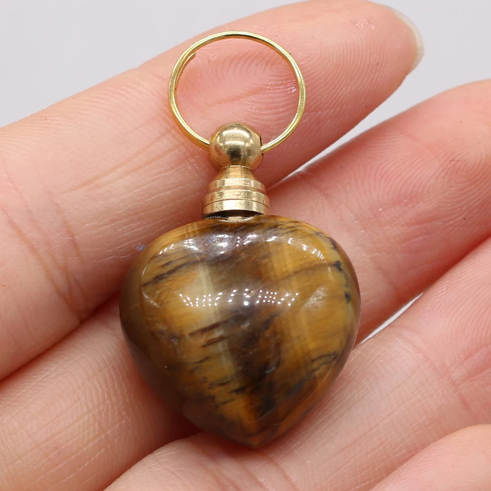 2021 New Style Hot Sale Natural Stone Perfume Bottle Pendant Irregular Tiger Eye Stone For Jewelry Making DIY Necklace Accessory Quake 22x33mm