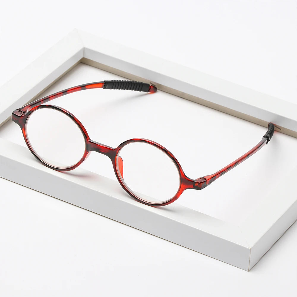 Fashion Round Frame Reading Glasses for Women Men High-definition Vision Care Readers Eyewear Presbyopia Eyeglasses +1.0~+4.0 Quake