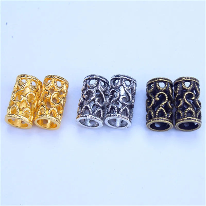 5pcs/pack Gold Silver Hair Styling Tools Different Styles Hair Braid Rings Tube Dread Dreadlock Hair Accessories 6mm Inner Hole Quake