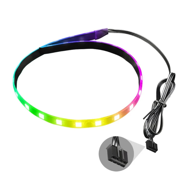 Coolmoon PC RGB LED Strip Light for Motherboard with 4 Pin RGB /5V ARGB Header Computer Case DIY Lighting 1.3ft K1KF Quake 4pin