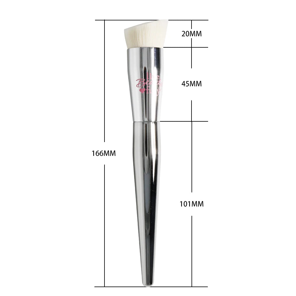 Angled Flat Top Foundation Brush IT Cosmetic Silver Chromed Precision Cream Foundation Makeup Brush Quake