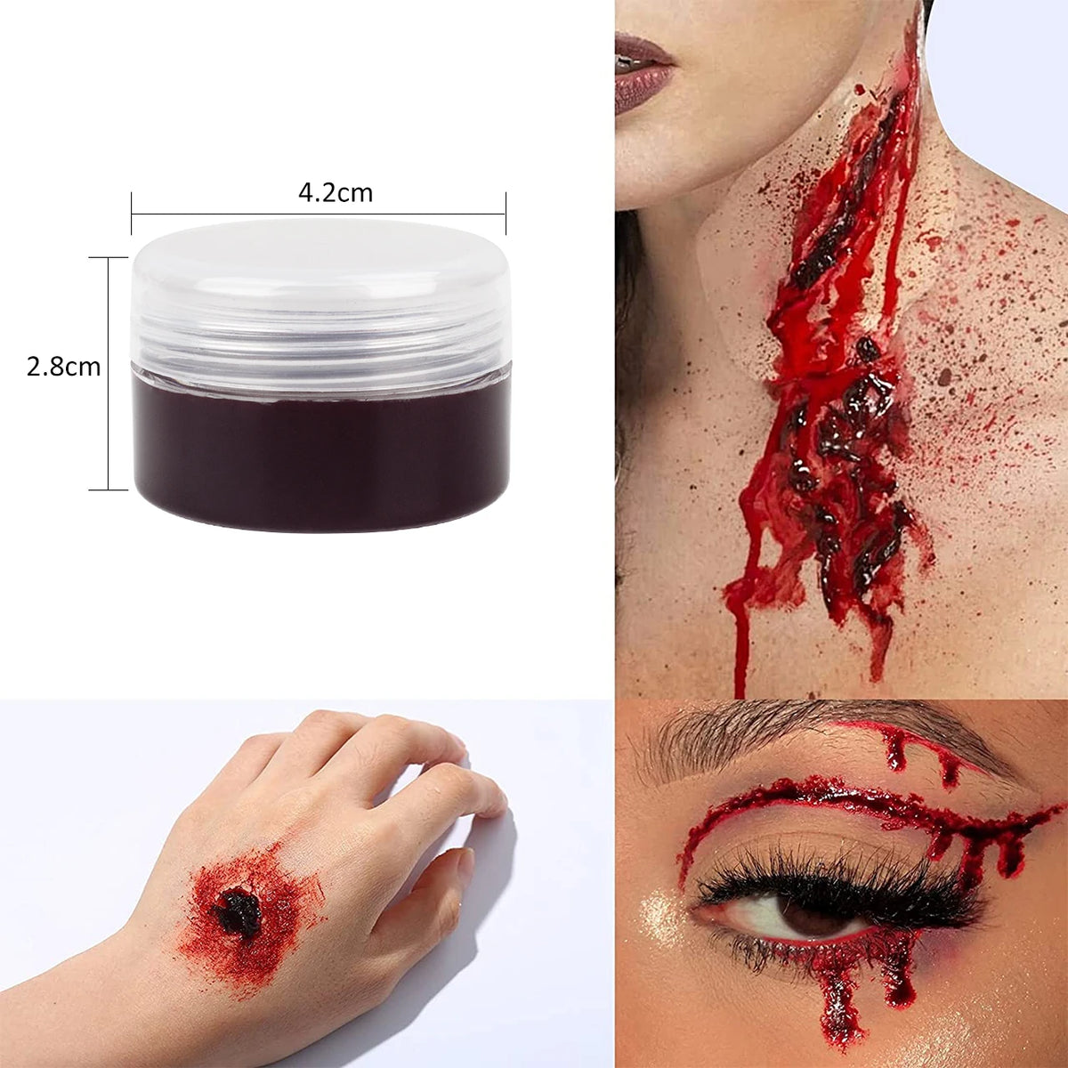 SFX Makeup Kit Scars Wax Halloween Special Effects Stage Fake Wound Skin Wax with Spatula Stipple Sponge Fake Wood Special Quake