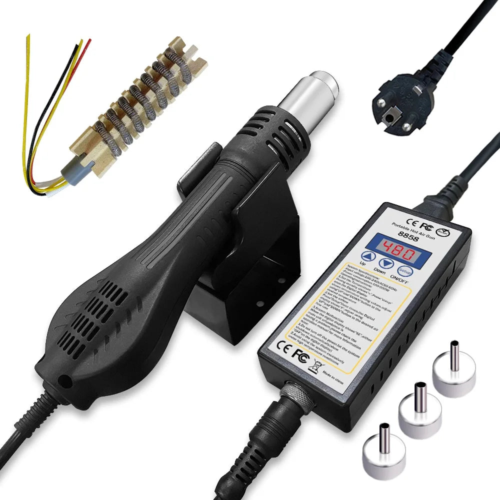Hot air gun 8858 Micro Rework soldering station LED Digital Hair dryer for soldering 650W Heat Gun welding repair tools Heat Gun Quake