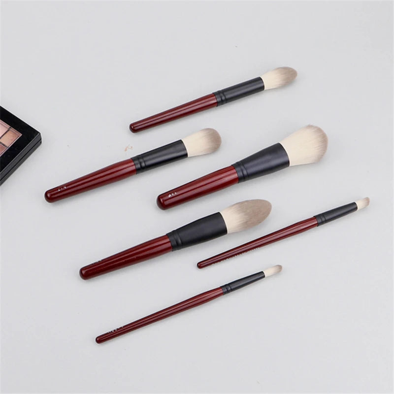 Japanese Brand SP Series Dark Red 6Pcs Makeup Brushes Set Soft Powder Brush Cosmetic Tool Accessiories Quake