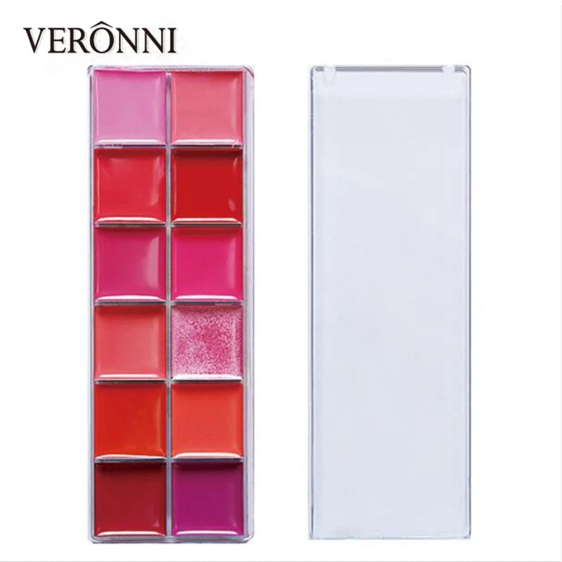 12 Colors Women Moisturizing Long Lasting Lip Gloss Palette Girls Nude Cosmetic Makeup Lip Tools Lipstick Female Quake 12Color Lipstick
