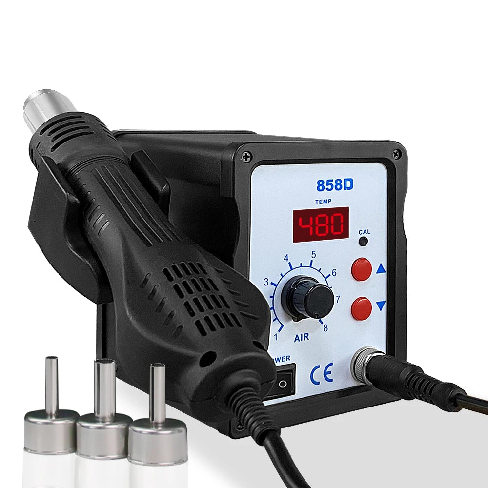 Hot Air Gun 858D BGA Rework Solder Station Blower Hair Dryer Hairdryer Soldering Heat Gun 220V 110V For SMD SMT Welding Repair Quake