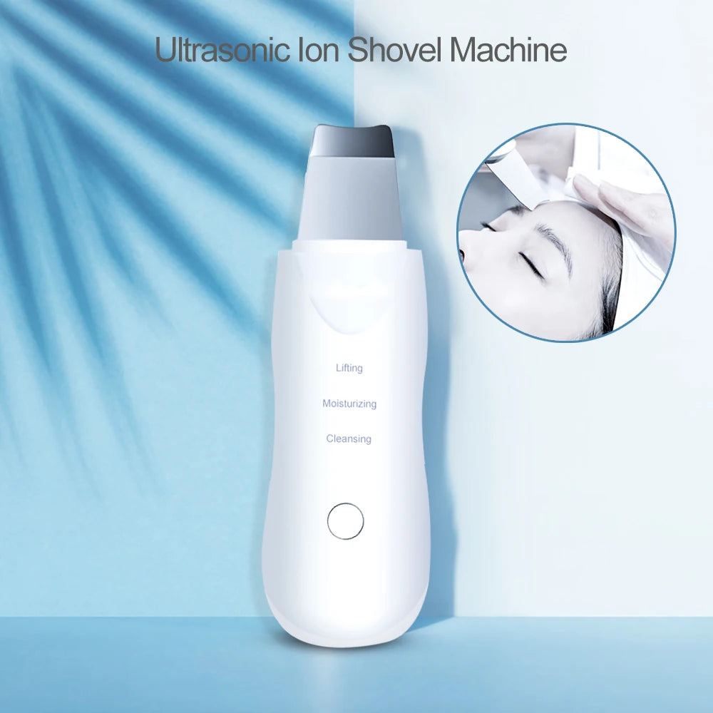 Ultrasonic Skin Scrubber Deep Vibrate Facial Cleaner Shovel Face Scrubber Peeling Black Head Remover Facial Massager Quake