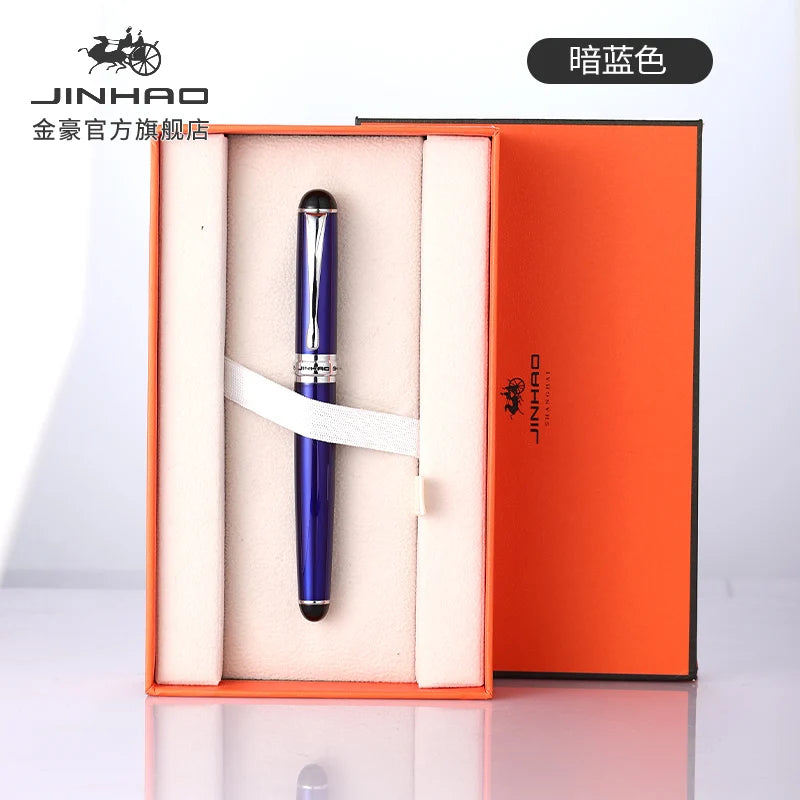 Jinhao X750 Classic Style Silver Clip Metal Fountain Pen 0.5mm Nib Steel Ink Pens for Gift Office Supplies School Supplies Quake ONE PEN(NO BOX) Medium 0.6-0.7mm