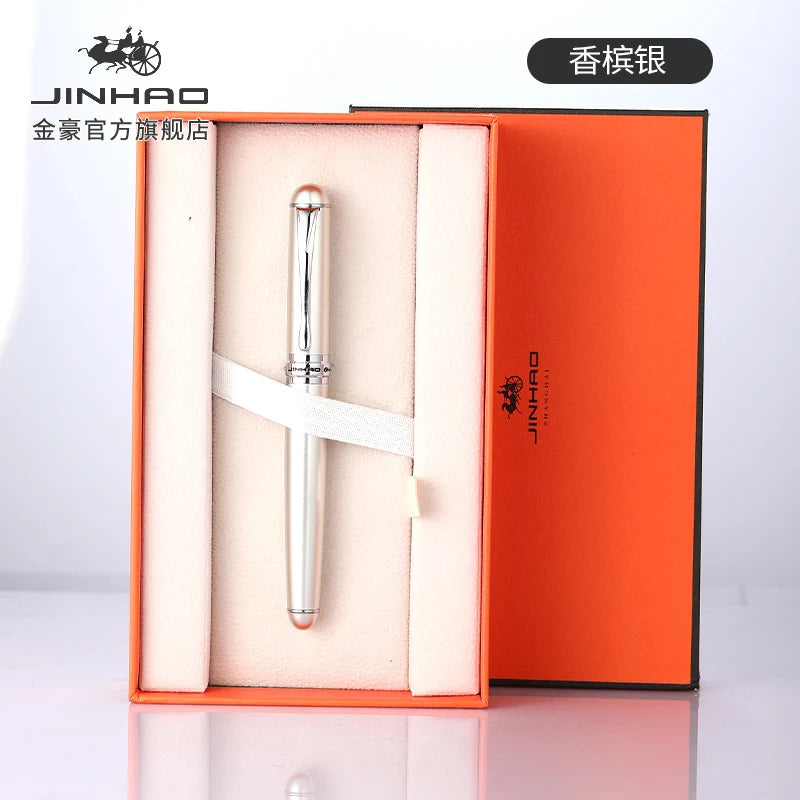 Jinhao X750 Classic Style Silver Clip Metal Fountain Pen 0.5mm Nib Steel Ink Pens for Gift Office Supplies School Supplies Quake ONE PEN(NO BOX) 8 Medium 0.6-0.7mm