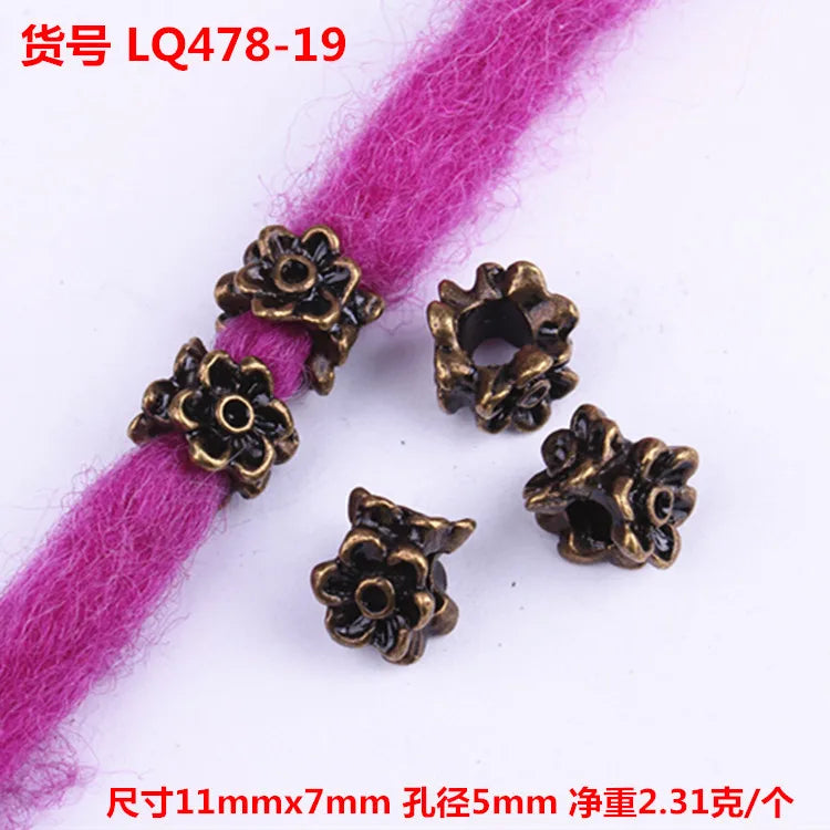 5pcs Dreadlocks Beads Hair Braider Cuffs Rings Hair Pendants Hair Headband Braiders Styling Tool Accessories Quake LQ478-19