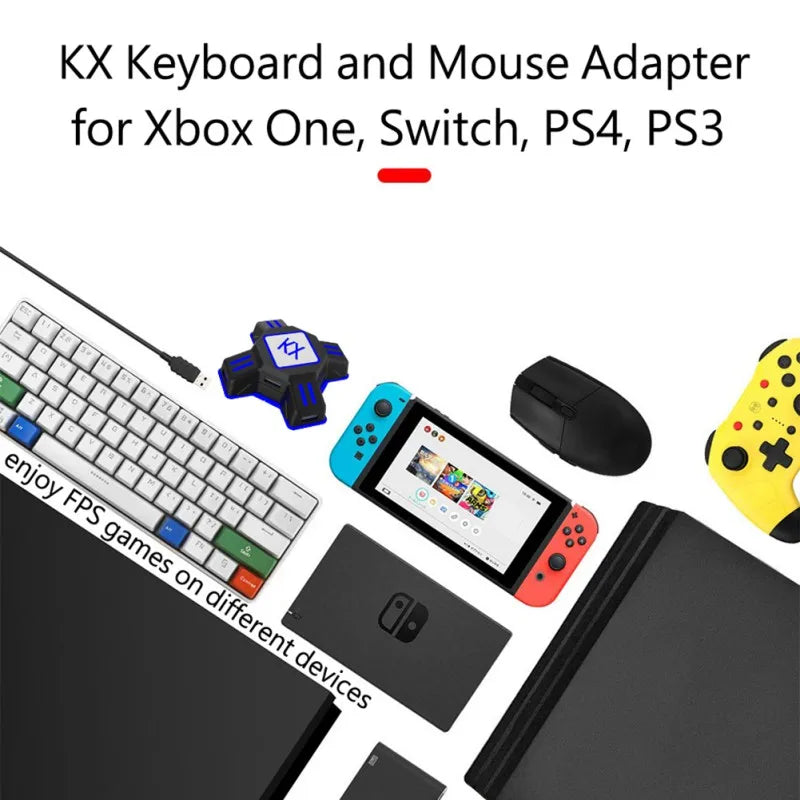 For PS4 Controller Keyboard Mouse Adapter KX USB Gamepad Adapter Converter for Xbox One Nintendo Switch for Playstation 4 Pro P3 Quake