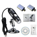 1000 1600x USB Digital Microscope Camera Endoscope 8LED Magnifier with Metal Stand for Mobile Phone Repairing Hair Skin Quake 1600X set Russian Federation