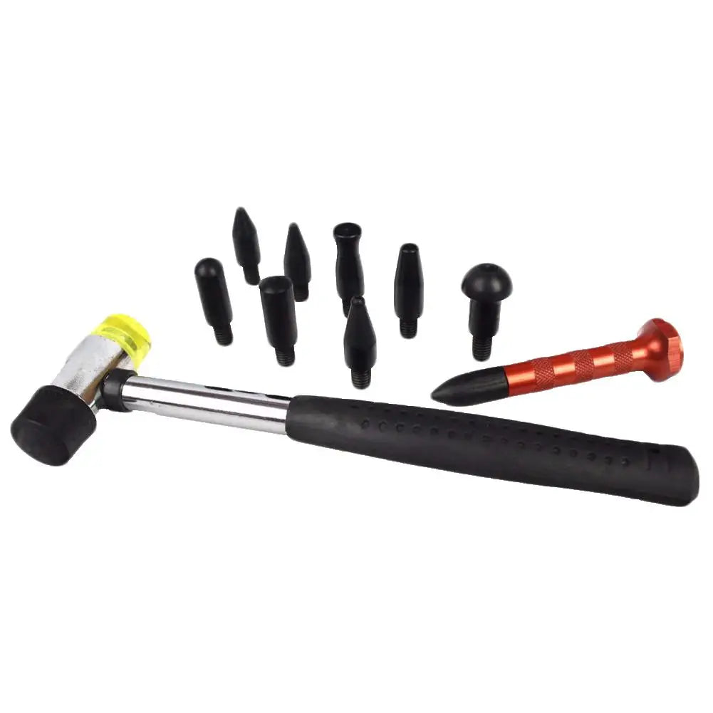 Universal Car Vehicle Body PDR Paintless Hail Dent Repair Hammer Pen Removal Tools Kit Tap Down Head Rubber Hammer Quake 11pcs one set