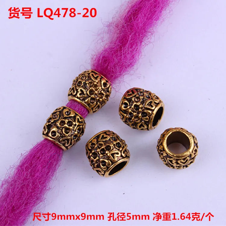5pcs Dreadlocks Beads Hair Braider Cuffs Rings Hair Pendants Hair Headband Braiders Styling Tool Accessories Quake LQ478-20