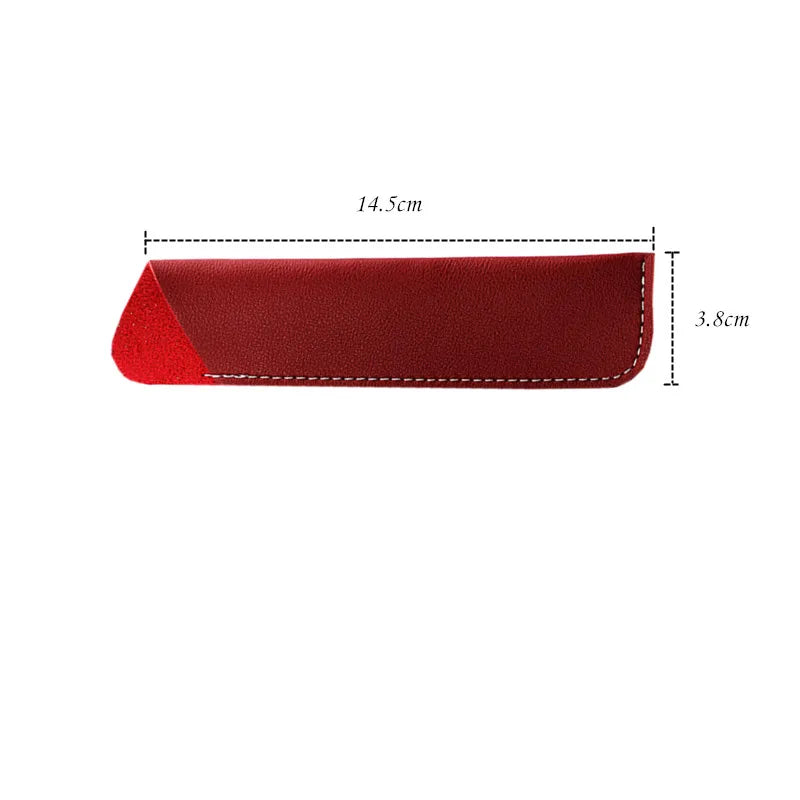 1pc Leather Fountain Pencil Pouch Case Handmade Single Pen Bag Holder Storage Sleeve Pouch For School Office Supplies Quake