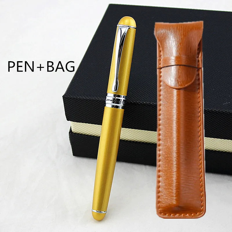 Jinhao X750 Classic Style Silver Clip Metal Fountain Pen 0.5mm Nib Steel Ink Pens for Gift Office Supplies School Supplies Quake PEN AND BAG 8 Medium 0.6-0.7mm